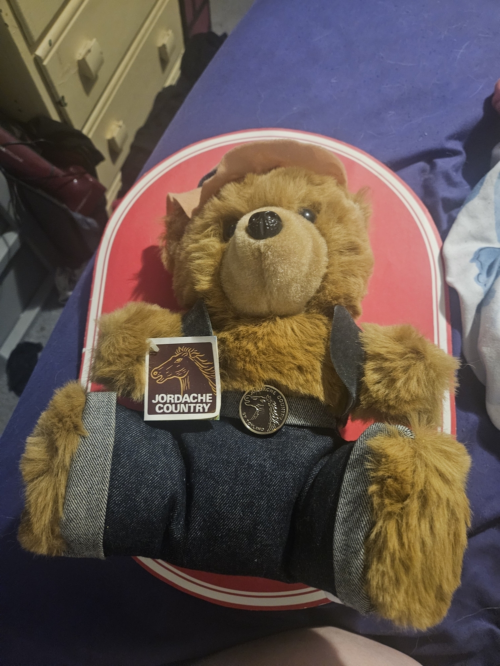 Jordache Plush Bear with Brown Fur and Denim